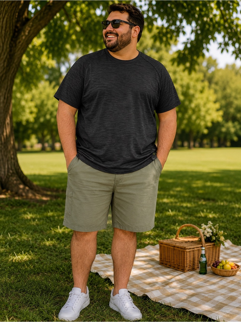 Athletic Works Dry-fit Shirt 2X and Olive Cargo Shorts 40w for Men